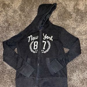 Aeropostale Dark Gray ZipUp Hoodie Graphic
